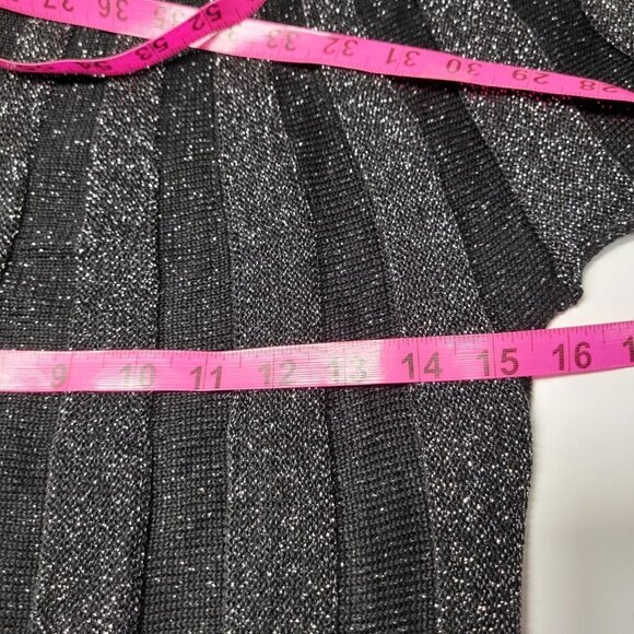 BLACK Glitter Tunic Knit Dress with Butterfly Sleeves ONE SIZE Fits Most - Picture 5 of 12